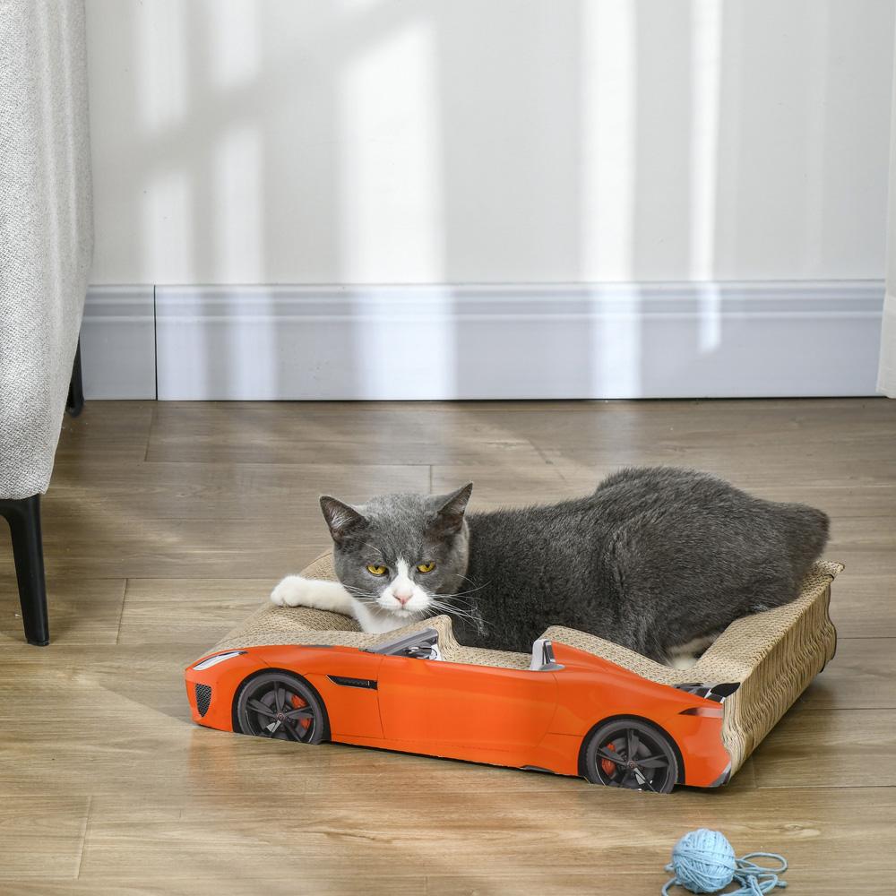 2 In 1 Cat Scratching Board With Catnip Car-shaped Cat Scratch Bed