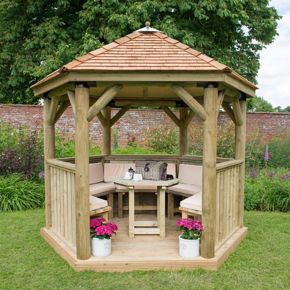 3.0m Hexagonal Gazebo with Cedar Roof