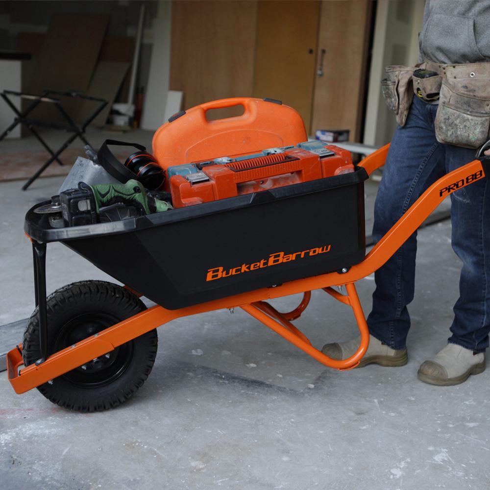 Pro88 Wheelbarrow Orange/Black 88L 180Kg Capacity