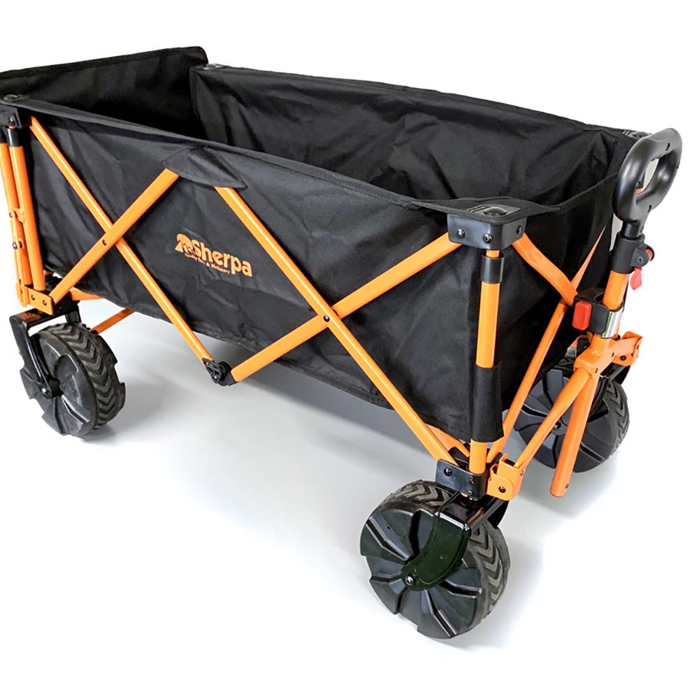 Collapsible Folding Cart Orange/Black Steel Nylon Canvas 300Kg Capacity