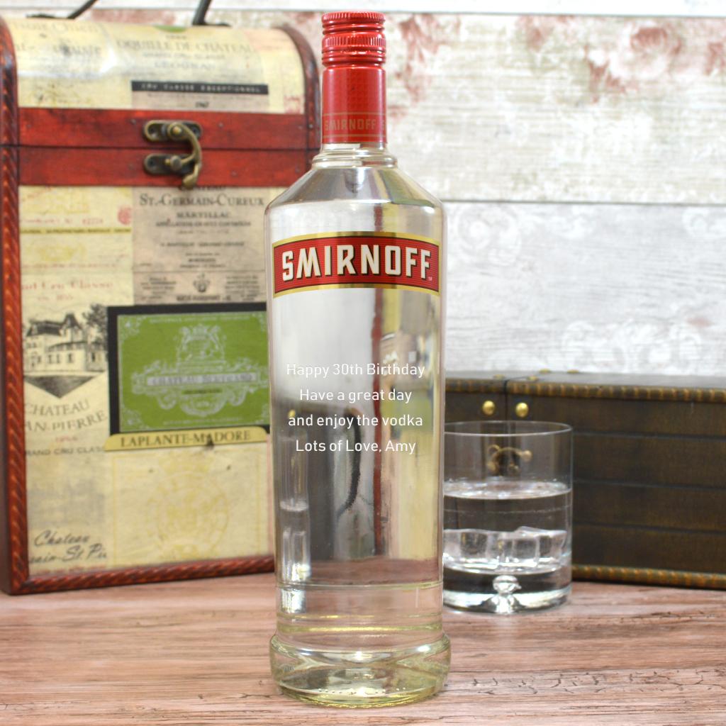 Personalised Smirnoff Vodka Gift 1ltr