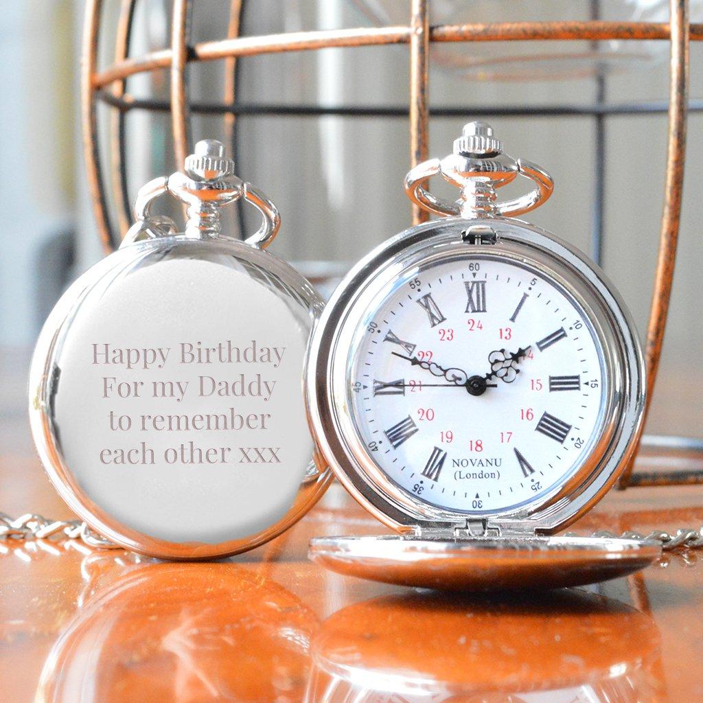 Personalised Vintage Pocket Watch Silver