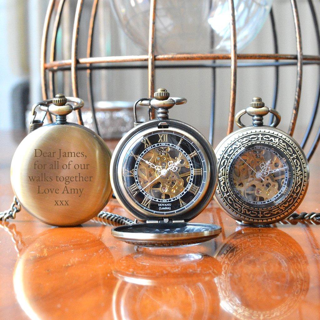 Bronze Engraved Pocket Watch With Antique Design