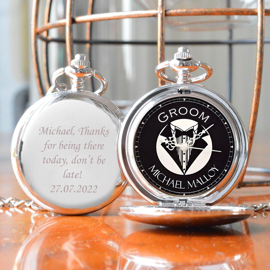 Personalised Pocket Watch For The Groom Gifts