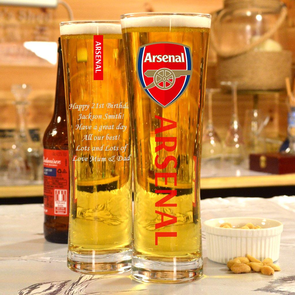 Personalised Arsenal Peroni Glass Gifts