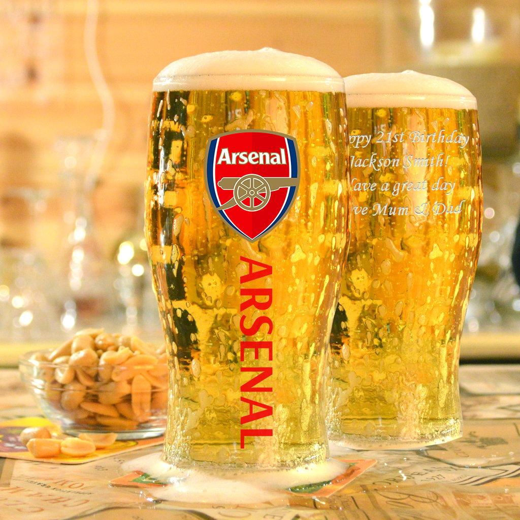 Personalised Arsenal Pint Glass Gifts