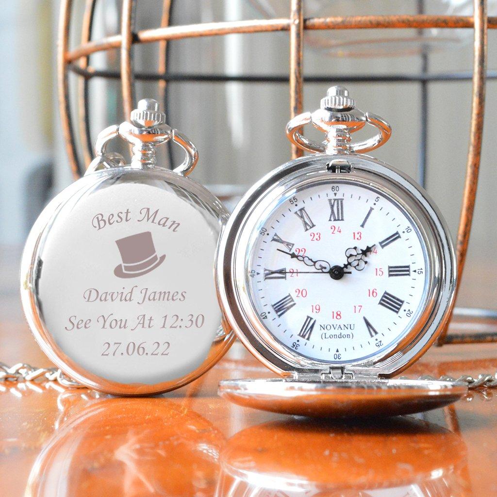 Engraved Best Man Pocket Watch