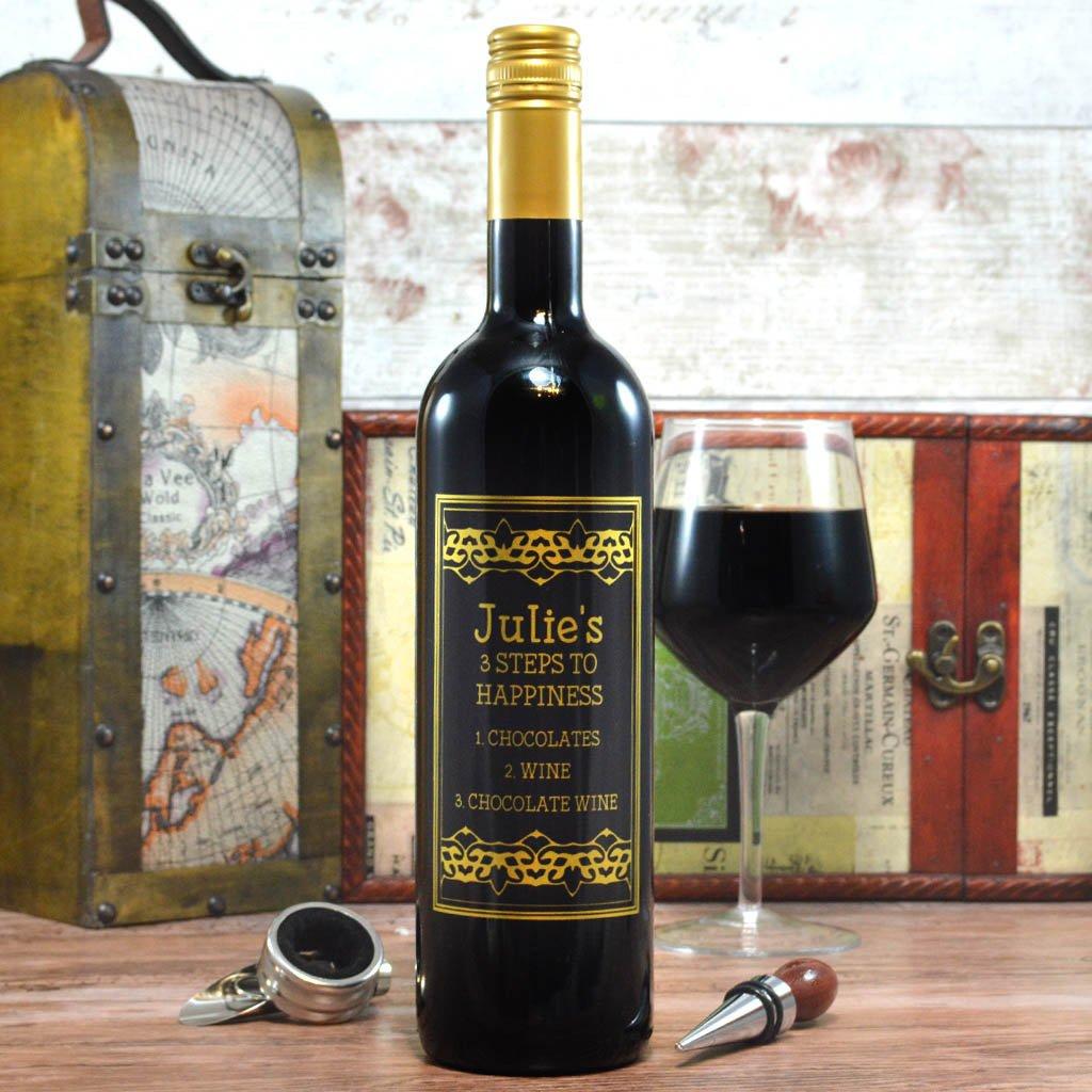 Chocolate Wine with Personalised Wine Label