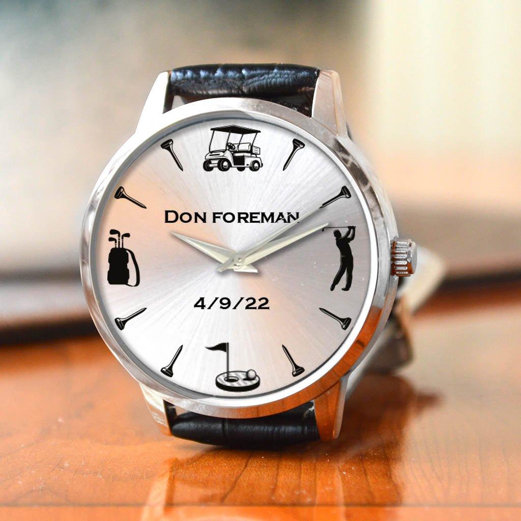 Personalised Wrist Watch With Golfers Dial