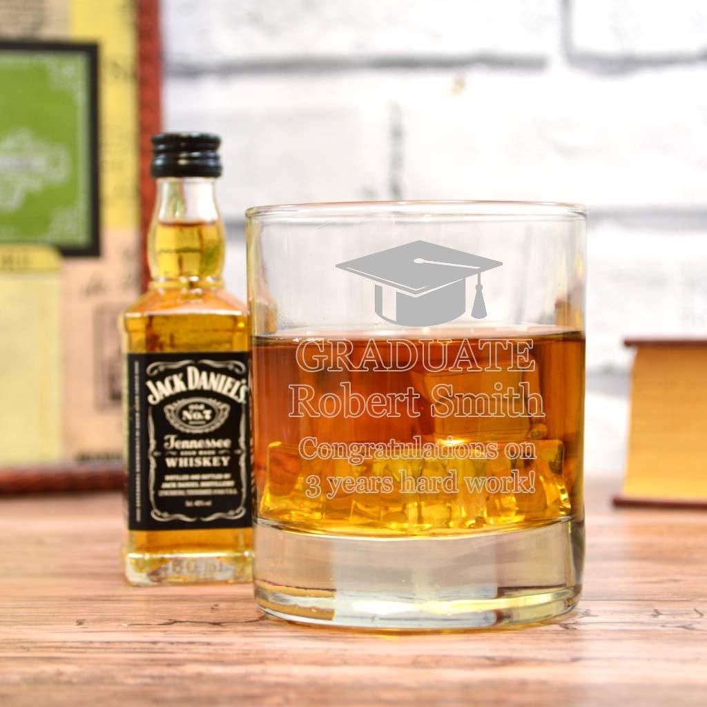 Graduation Jack Daniels Gift Set with Personalised Glass