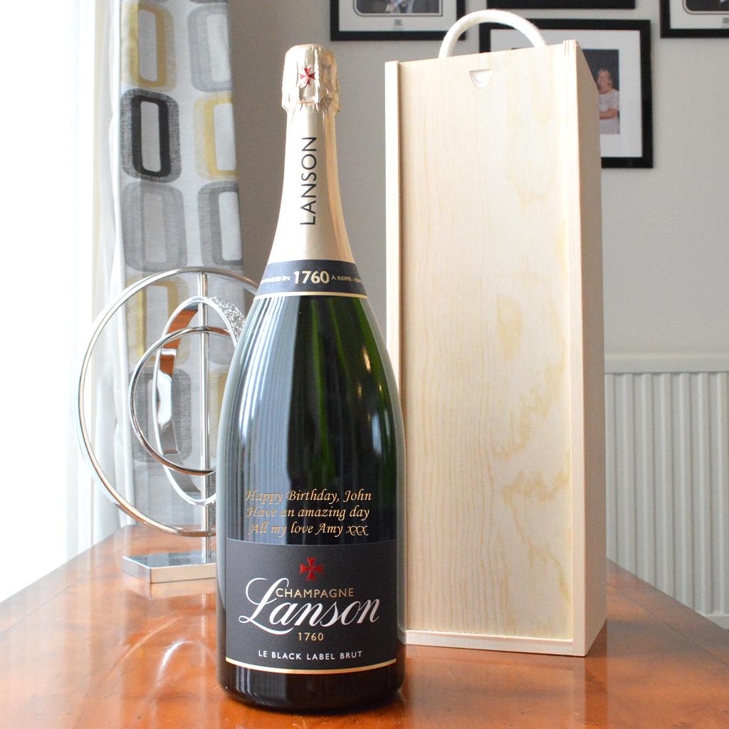 Personalised Lanson Black Label Magnum Champagne