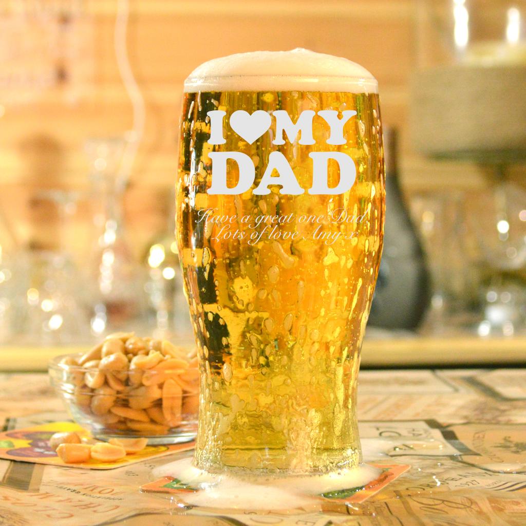 Personalised I Love My Dad Pint Glass In Box