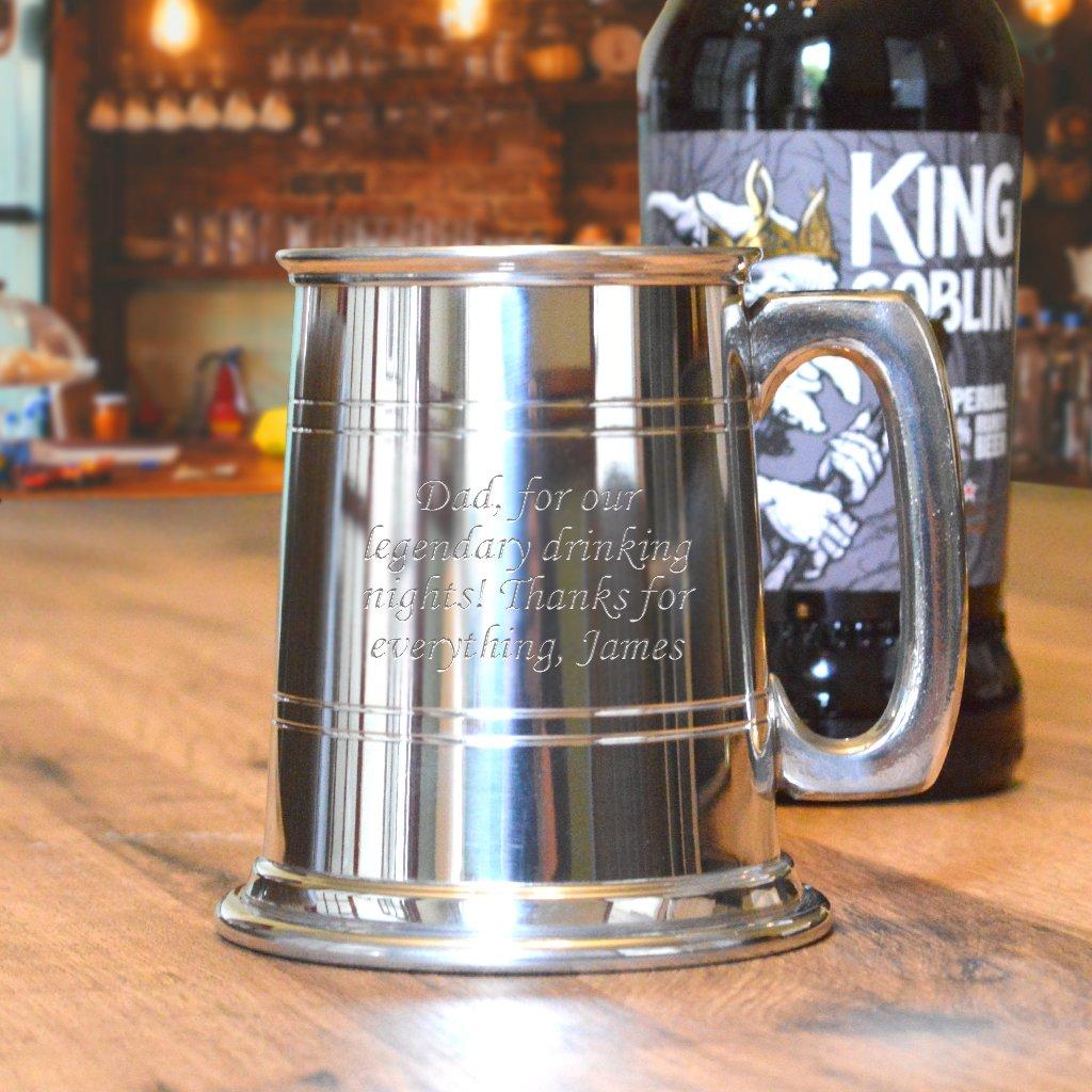 Engraved Pewter Tankard