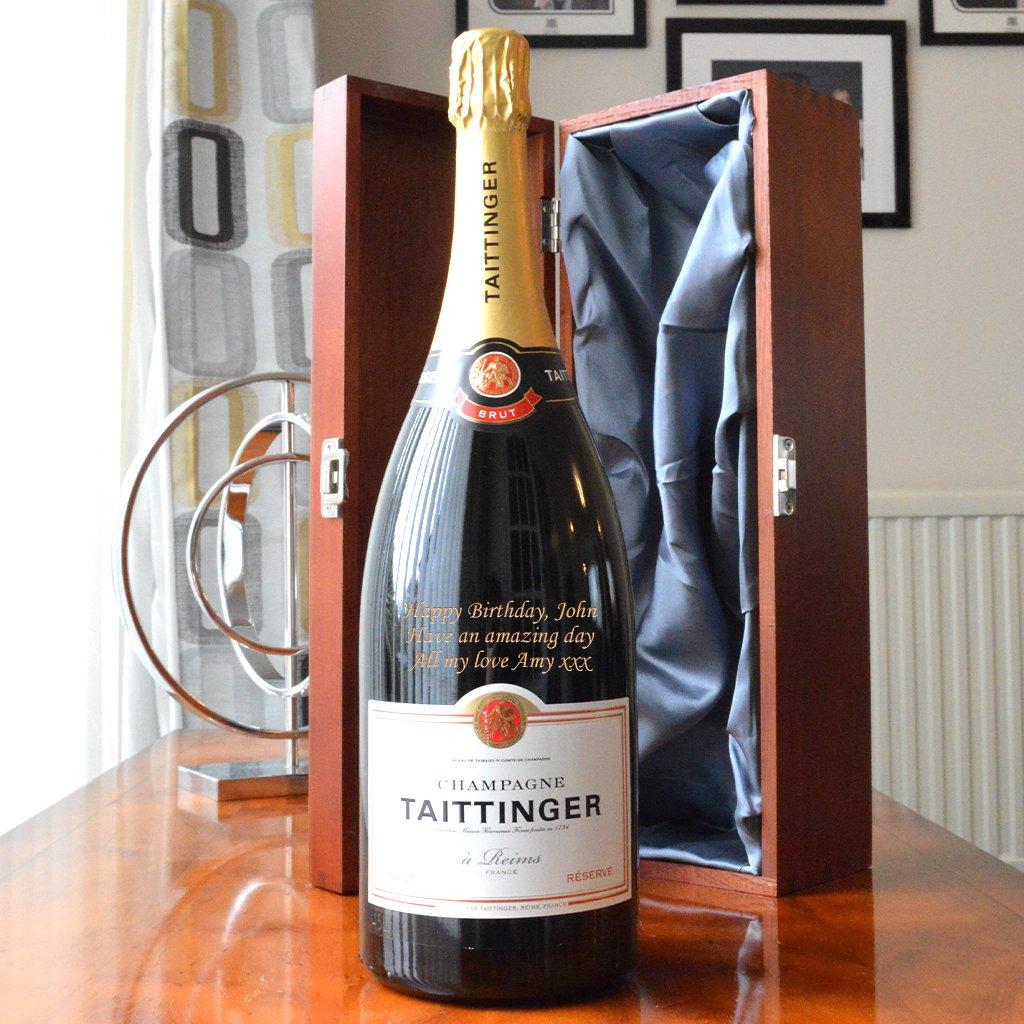 Personalised Taittinger Champagne Magnum With Elmwood Box