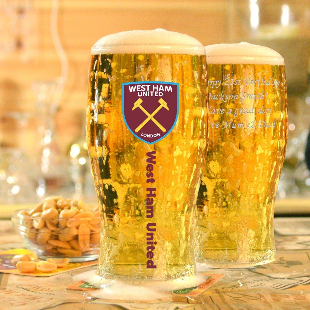 Personalised West Ham United Pint Glass Gift