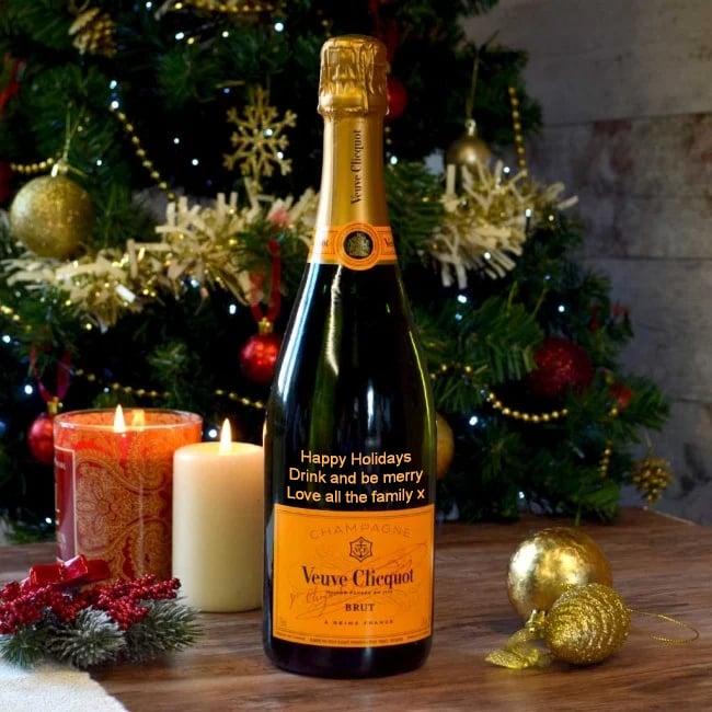 Personalised Veuve Clicquot Champagne Christmas Gift