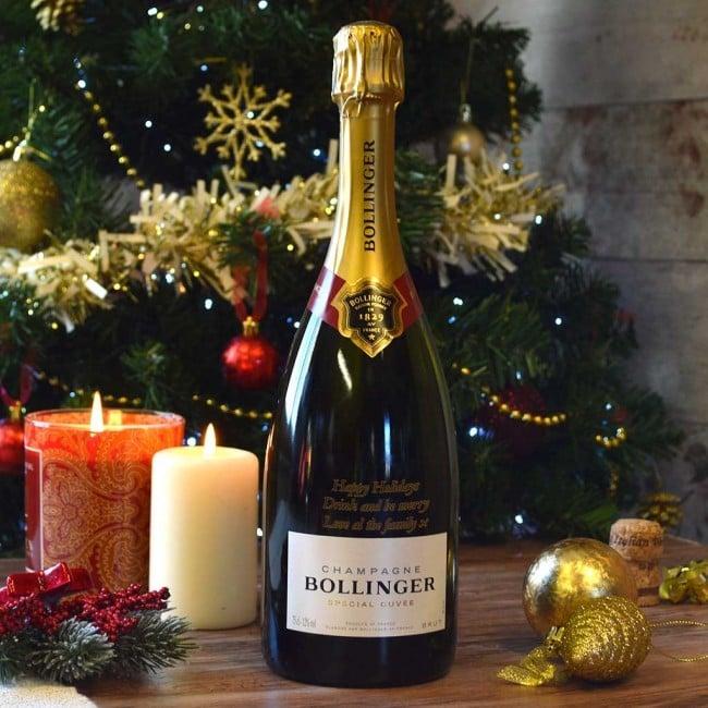 Personalised Bollinger Champagne Christmas Gift