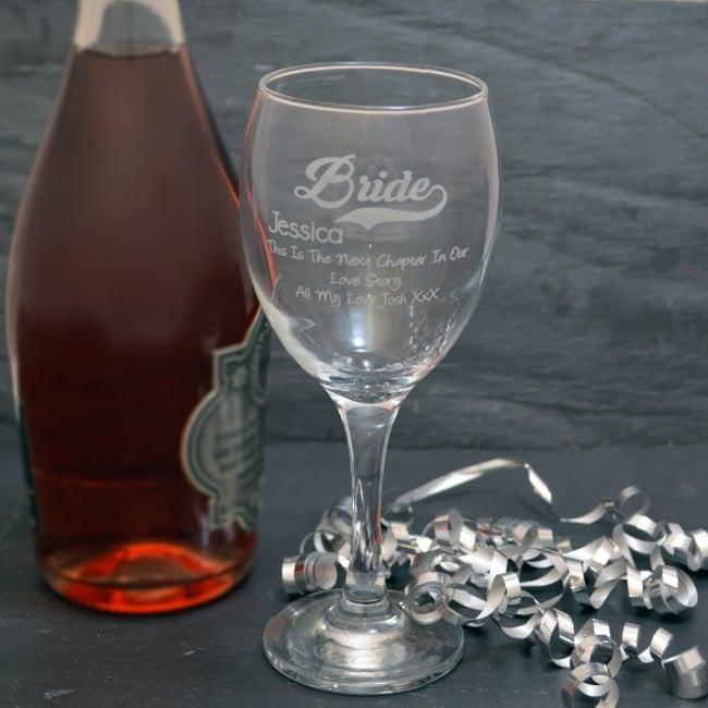 Personalised Wine Glass Gift For The Bride