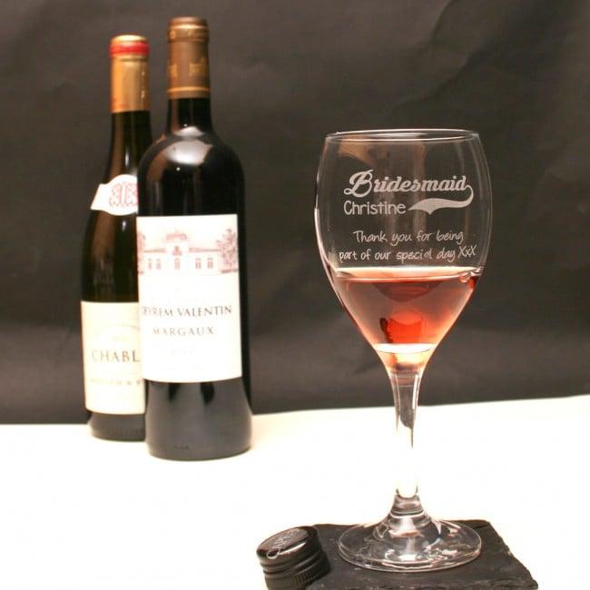 Personalised Bridesmaid Wine Glass Gifts