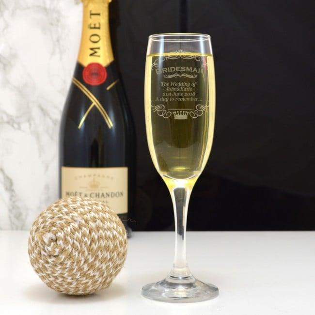 Personalised Champagne Flute For Bridesmaid Gifts