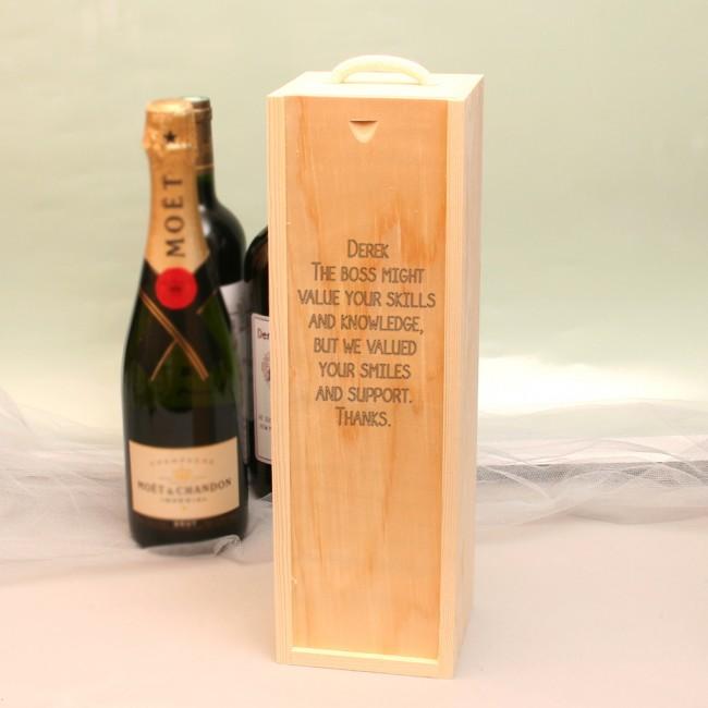 Wooden Personalised Bottle Gift Box