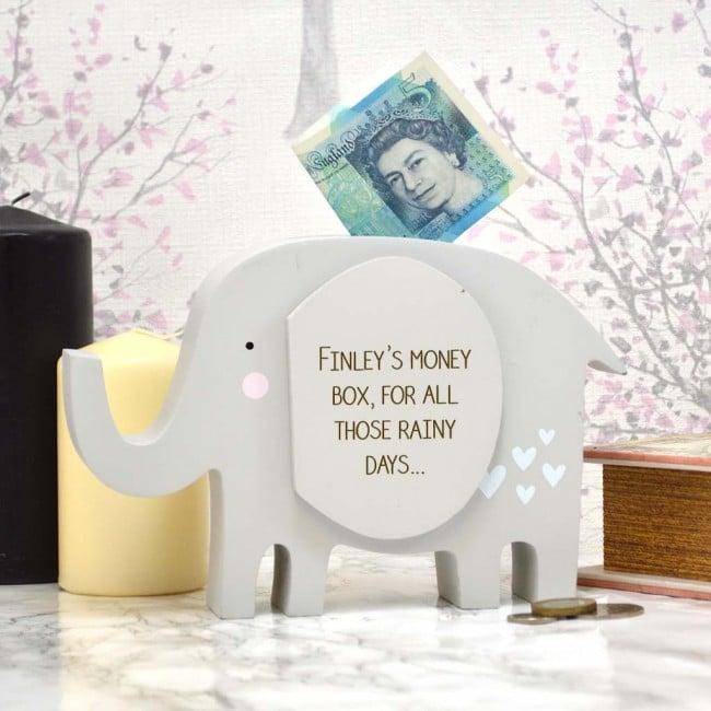 Personalised Elephant Money Box Gift