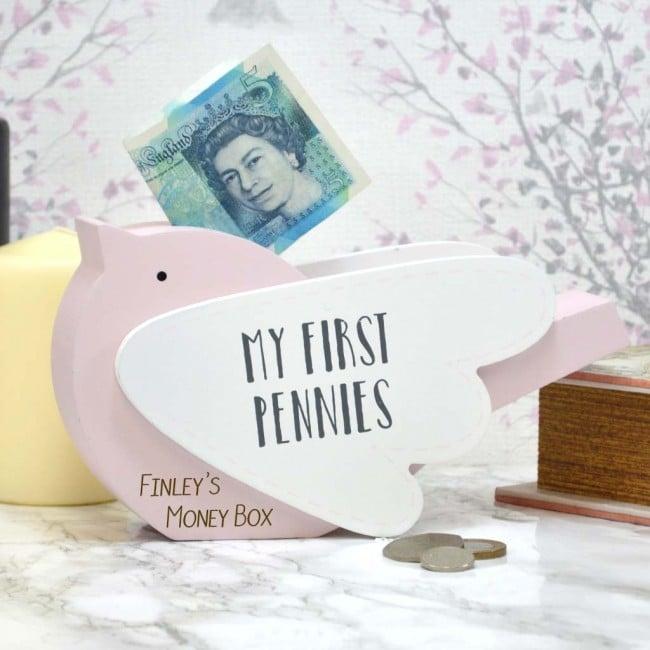 Personalised Bird Money Box Gift