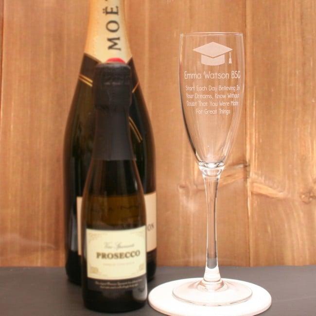 Personalised Graduation Champagne Flute Gift