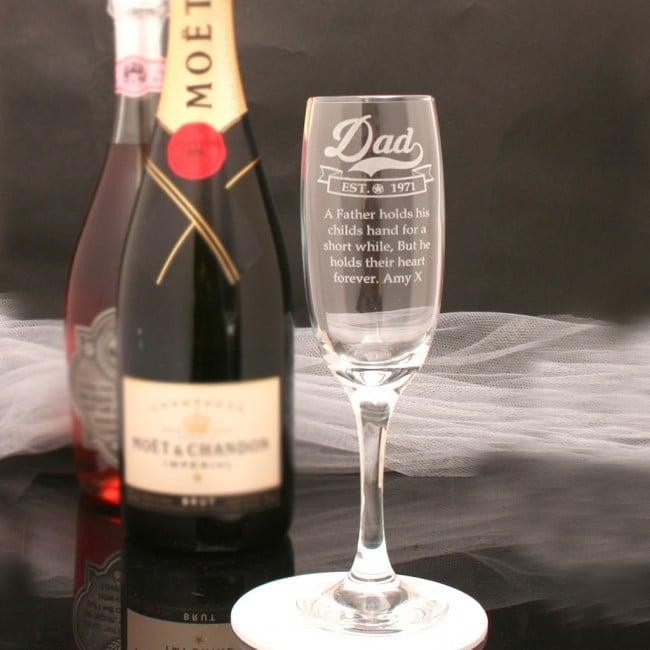 Personalised Champagne Glass Gift For Dad