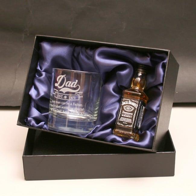 Personalised Glass and Spirit Gift Set For Dad