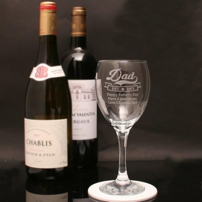 Engraved Wine Glass Gift For Dad