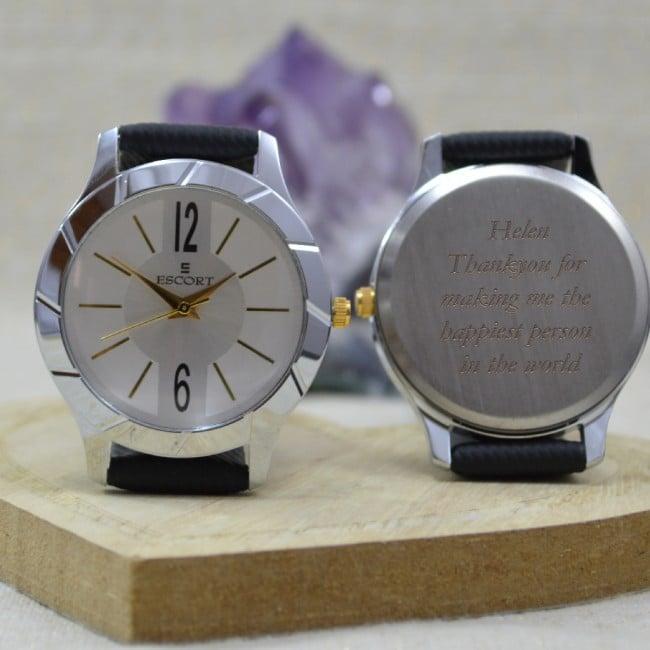 Contemporary Engraved Ladies Wrist Watch