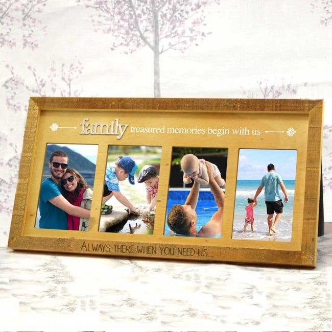 Natural Wood Family Personalised Photo Frame Gift