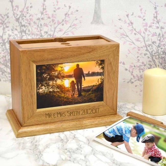 Rustic Wooden Personalised Photo Frame Gift