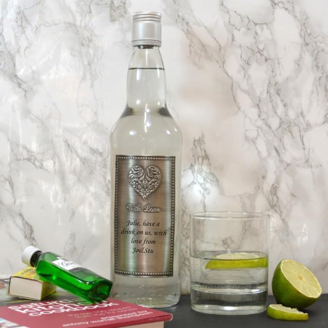 Personalised Gin Gift with Pewter With Love Label