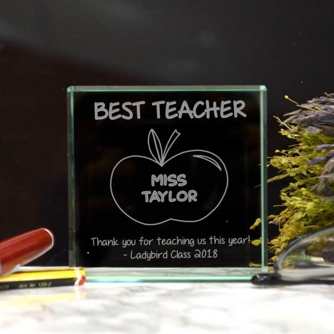 Personalised Glass Token Thank You Teacher Gift