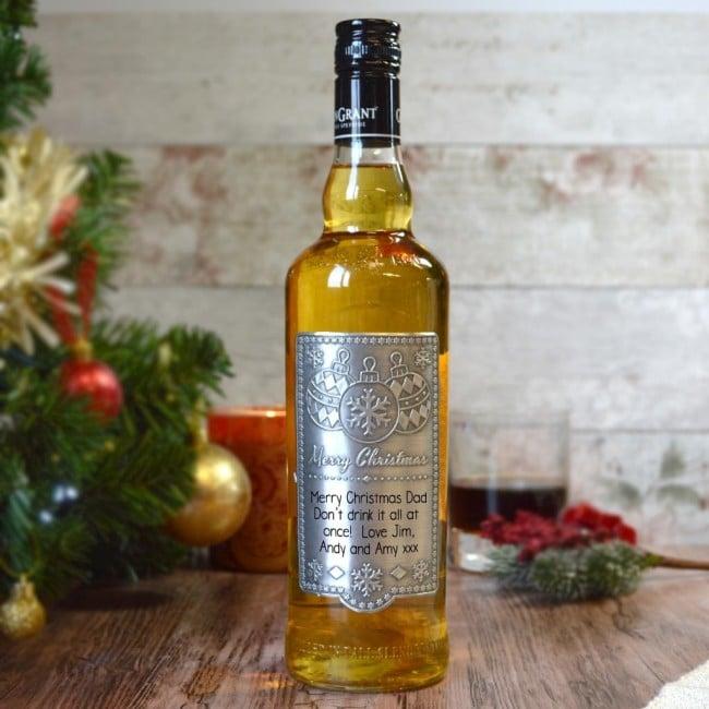 Engraved Single Malt Whisky Christmas Gift Bauble Label