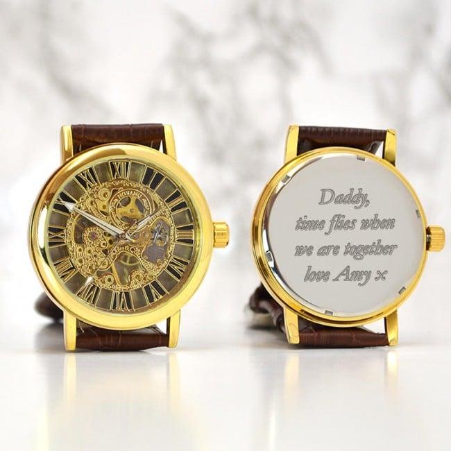 Fathers Day Gifts Personalised Wrist Watch Mechanical