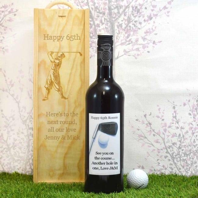 Personalised Golfer's Wine Gift Set