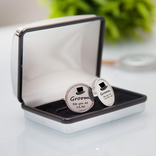 Personalised Groom Cufflink Gift Set With Presentation Box