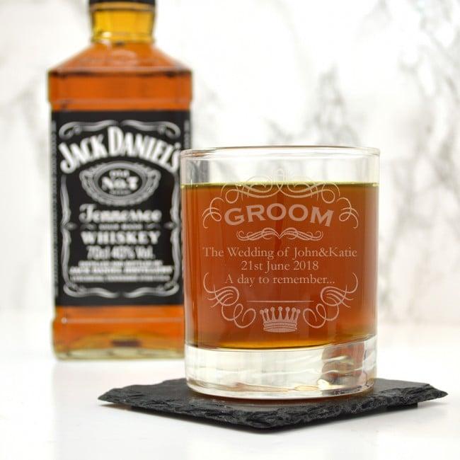 Personalised Whiskey Glass Gift For The Groom