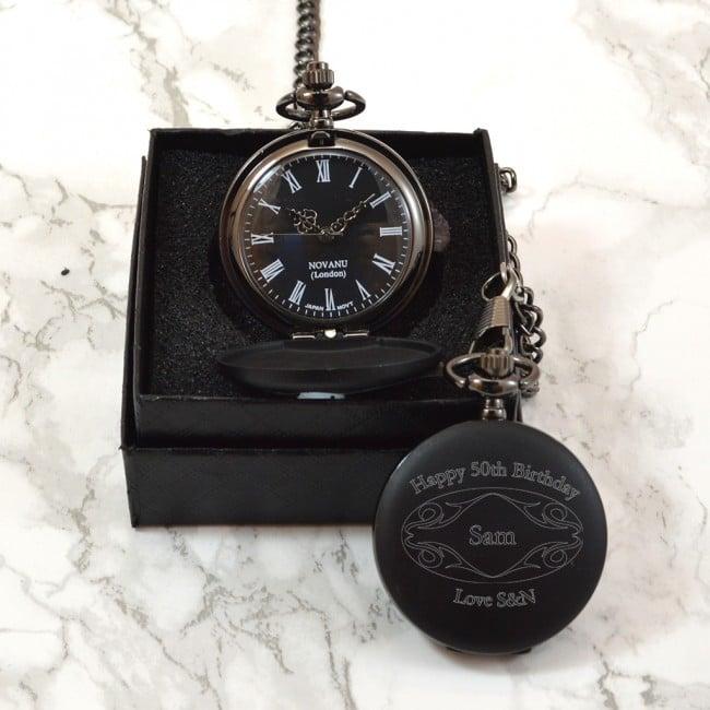 Engraved 50th Birthday Pocket Watch