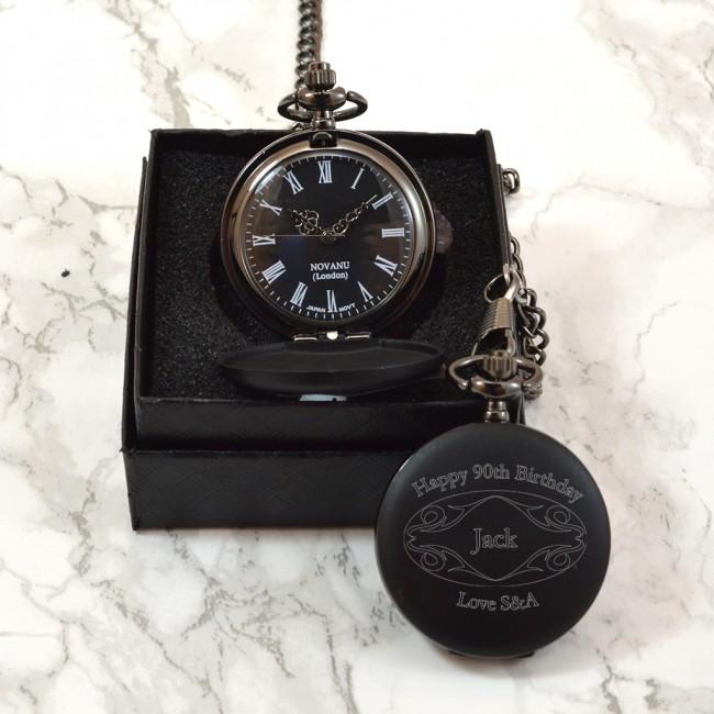 Engraved 90th Birthday Pocket Watch