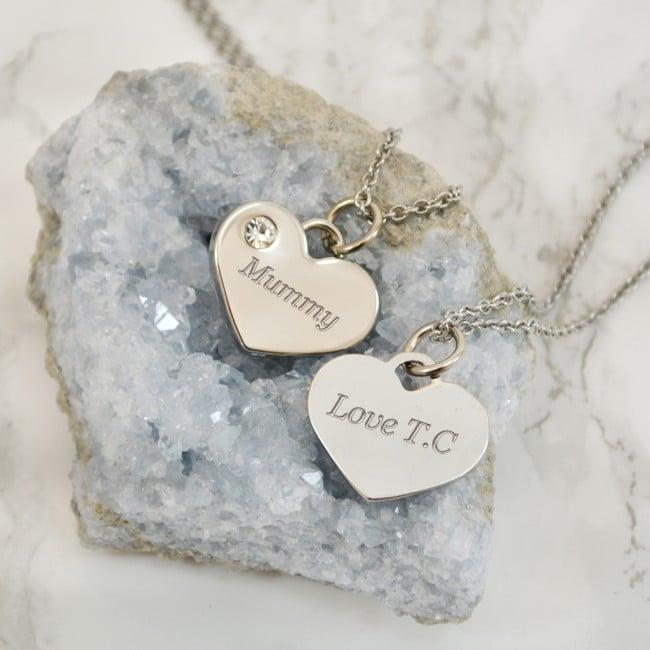 Personalised Heart Necklace For Mum