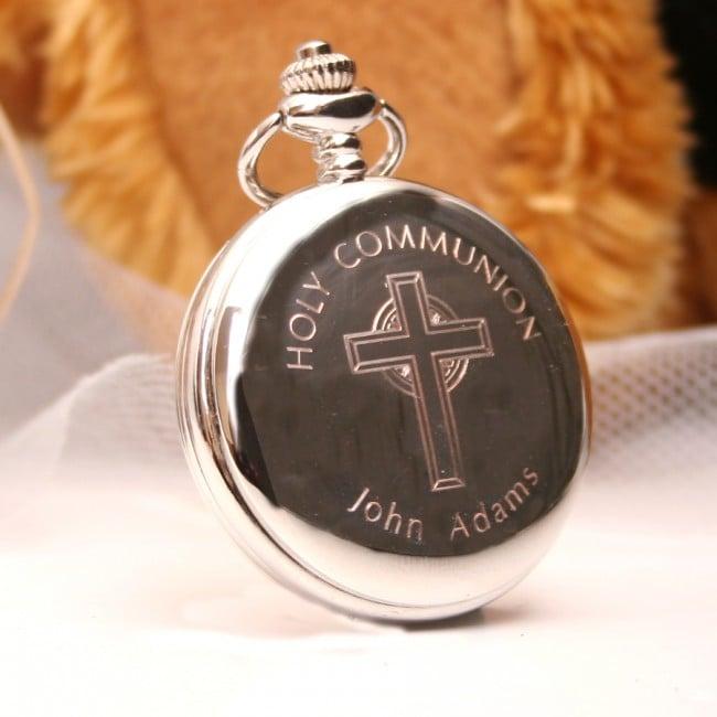 Engraved Pocket Watch With Holy Communion Design