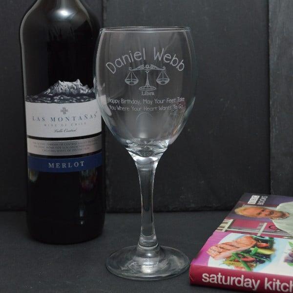 Libra Design Personalised Wine Glass