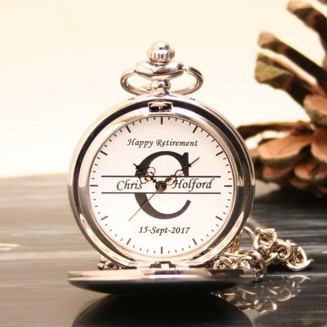 Personalised Pocket Watch with Monogrammed Dial