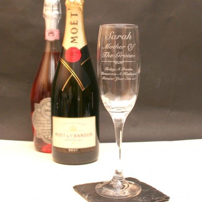 Engraved Champagne Flute Gift For Mother Of The Groom