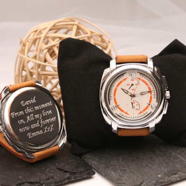 Engraved Wrist Watch Contemporary Design