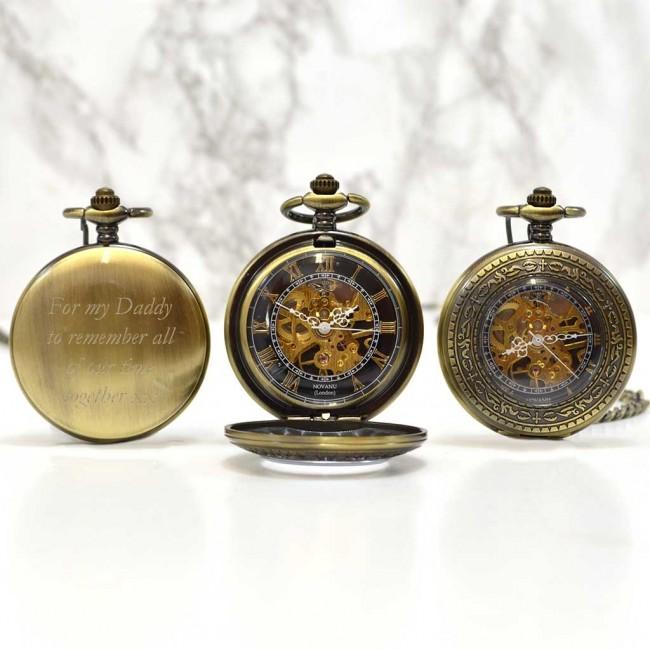 Gifts for Dad Personalised Pocket Watch Antique